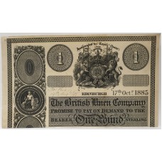 SCOTLAND 1885 . ON 1 POUND BANKNOTE . SPECIMEN